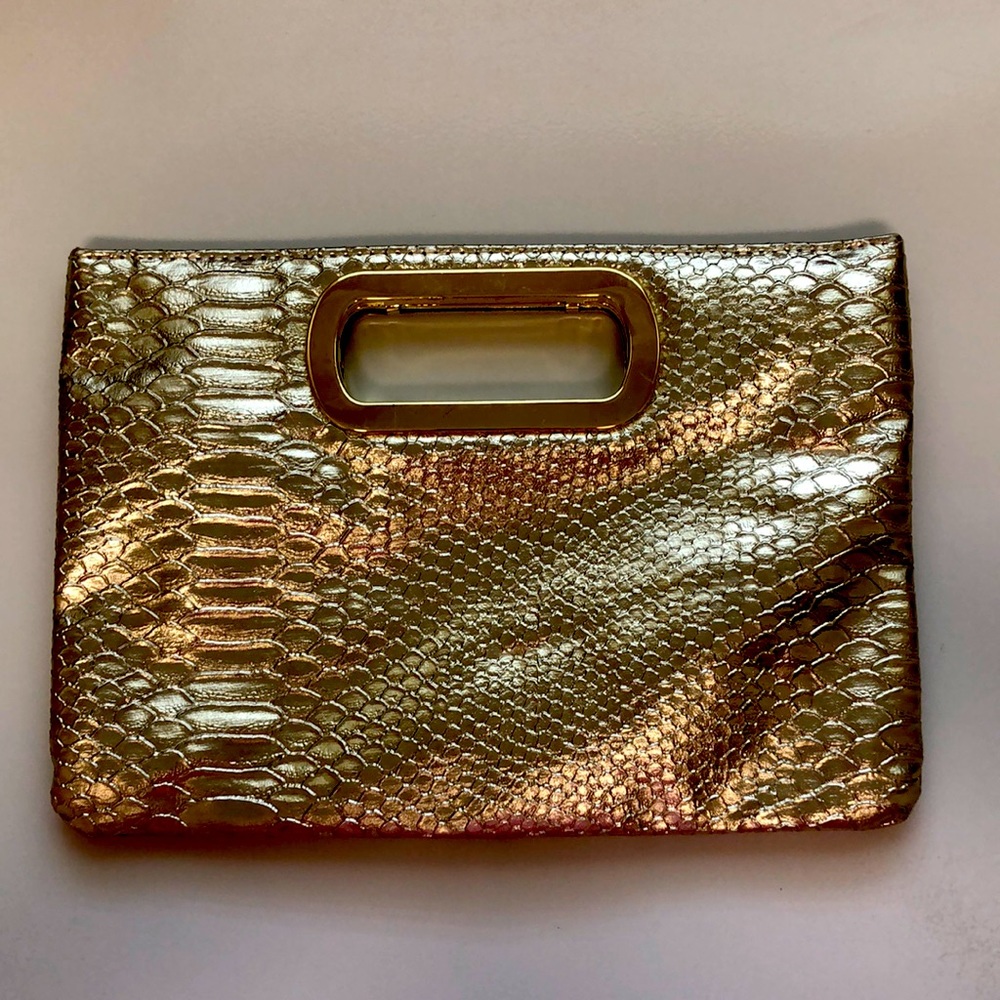 Nine West hold faux snake skin clutch